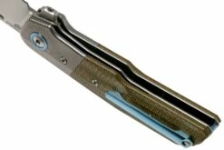 MKM Clap LS01-GCT Titanium, Green Canvas Micarta Taschenmesser, Bob Terzuola Design -Messer Verkäufe 2024 MMK LS01 GCT 05 mkm knives
