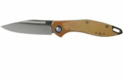 MKM Fara MY01-NC Natural Micarta Taschenmesser, Lucas Burnley Design
