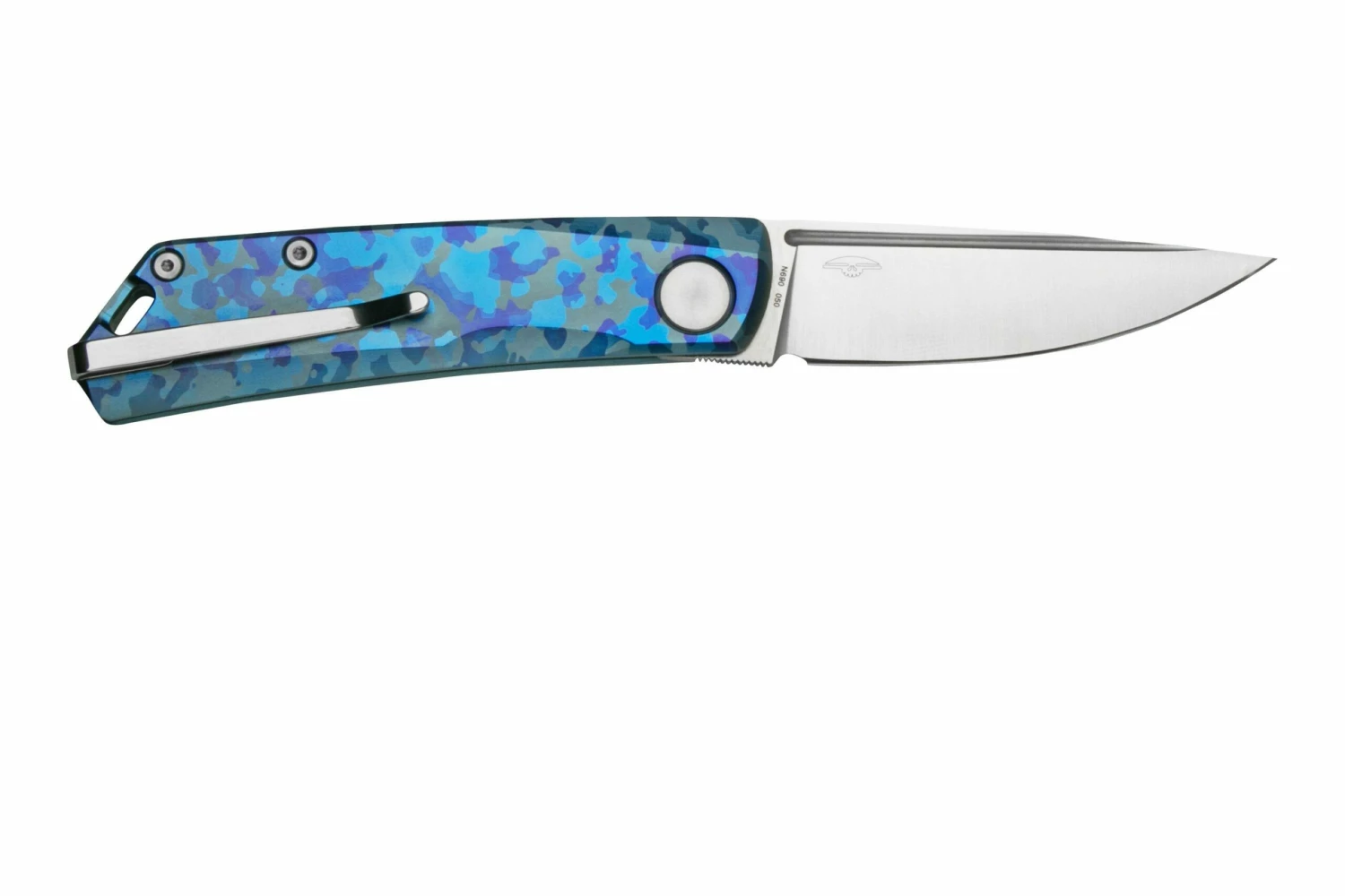 Real Steel Luna, Titanium Blue Camo 7001TC-BC Slipjoint Taschenmesser 4 Real Steel Luna, Titanium Blue Camo 7001TC-BC Slipjoint Taschenmesser – Bild 2