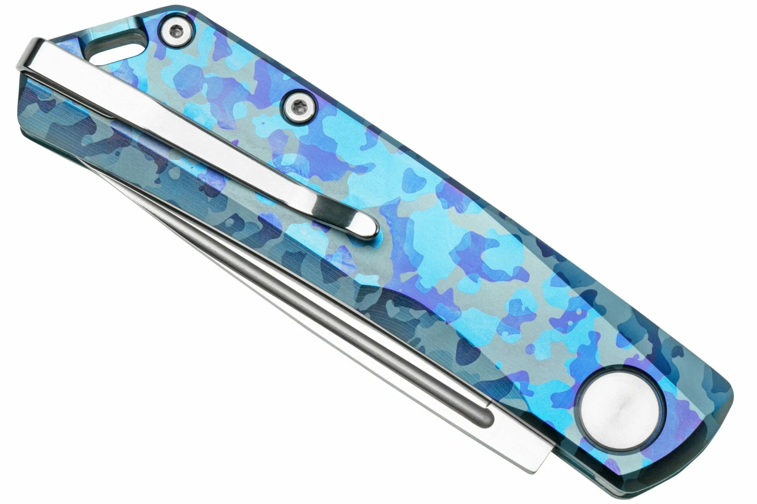 Real Steel Luna, Titanium Blue Camo 7001TC-BC Slipjoint Taschenmesser 6 Real Steel Luna, Titanium Blue Camo 7001TC-BC Slipjoint Taschenmesser – Bild 4