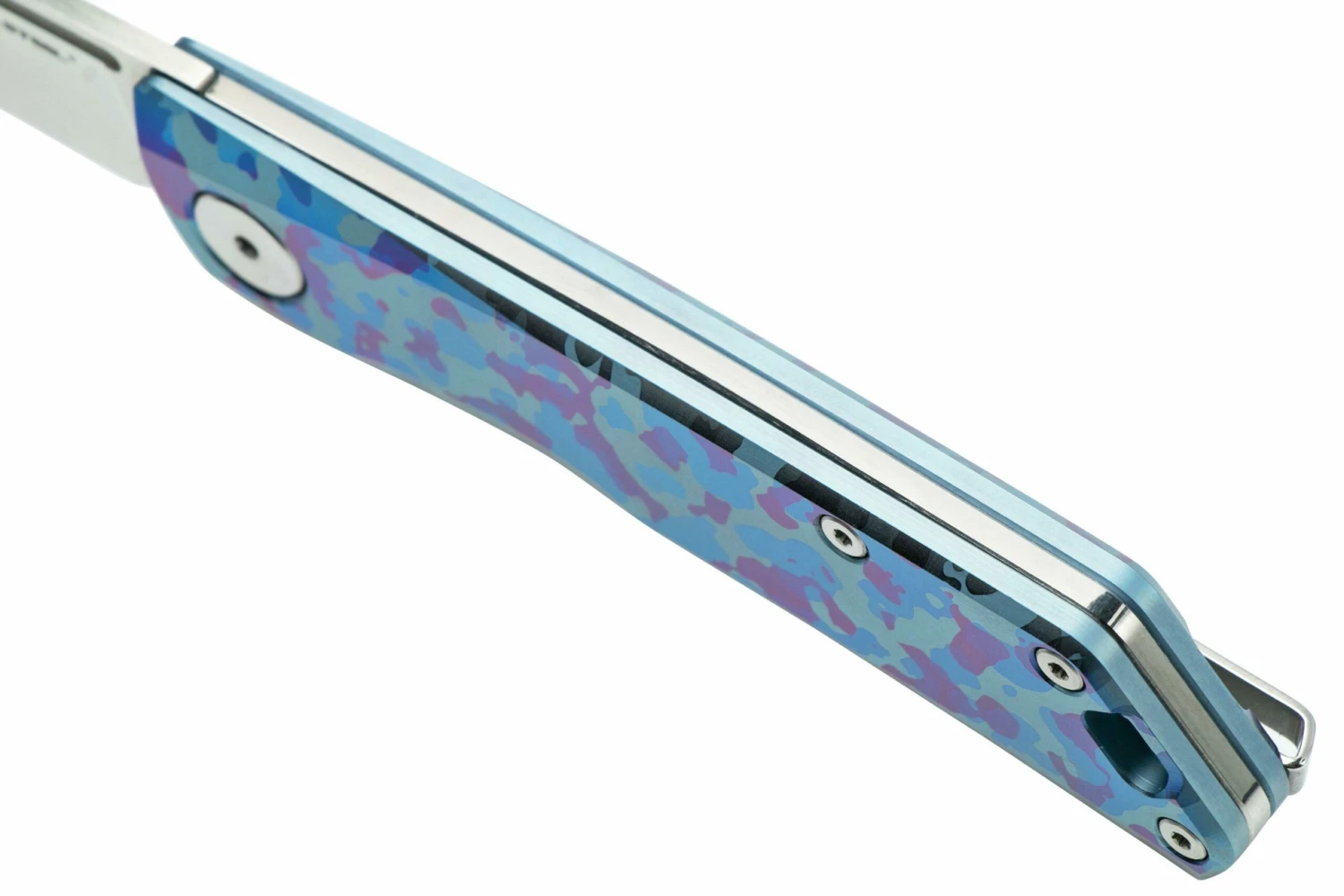 Real Steel Luna, Titanium Blue Camo 7001TC-BC Slipjoint Taschenmesser 9 Real Steel Luna, Titanium Blue Camo 7001TC-BC Slipjoint Taschenmesser – Bild 7