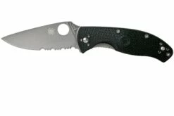 Spyderco Tenacious Lightweight C122PSBK FRN Taschenmesser Mit Teilwellenschliff, Schwarz